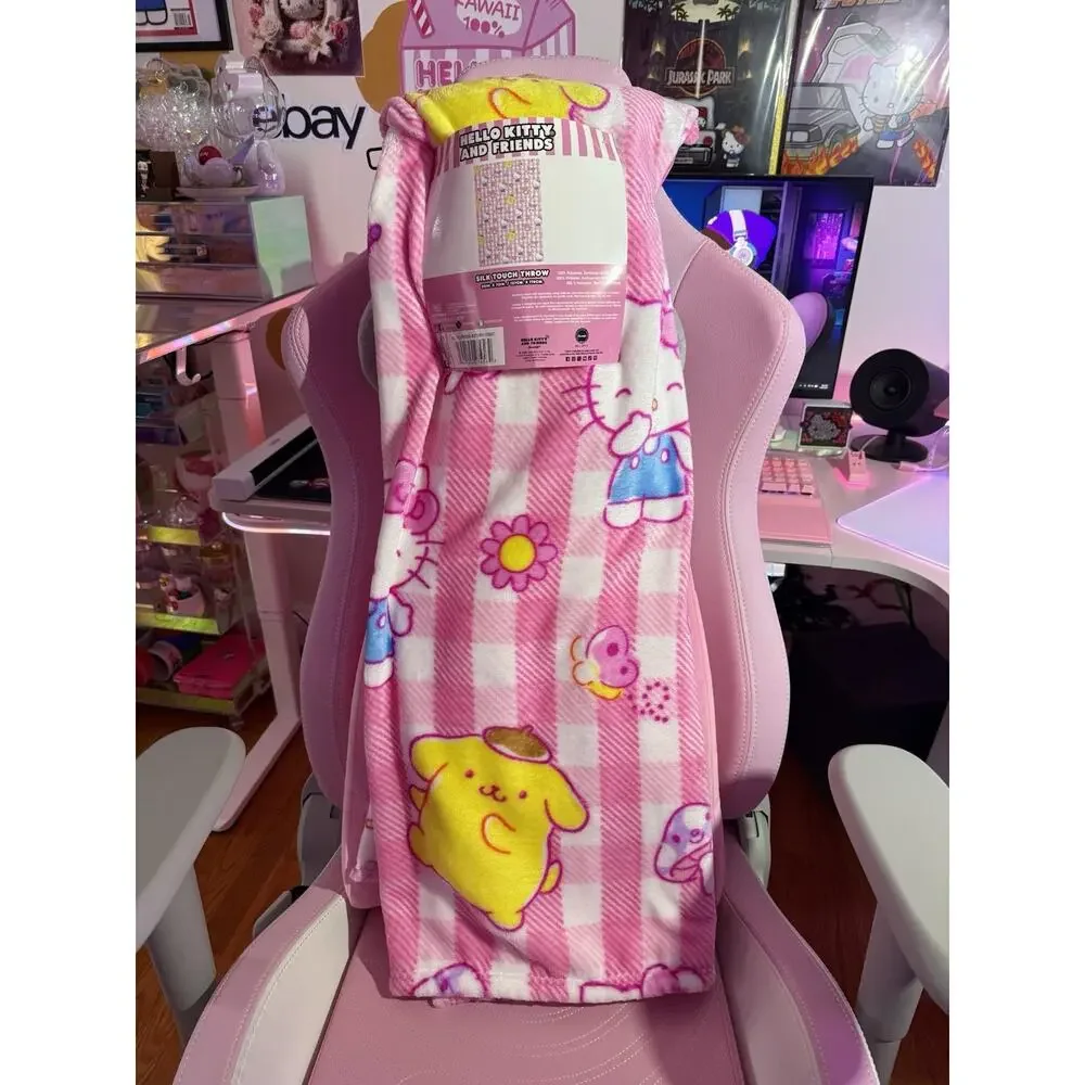 Hello Kitty & Friends Throw Blanket Pink Butterfly Forest Neon 2026 Sanrio
